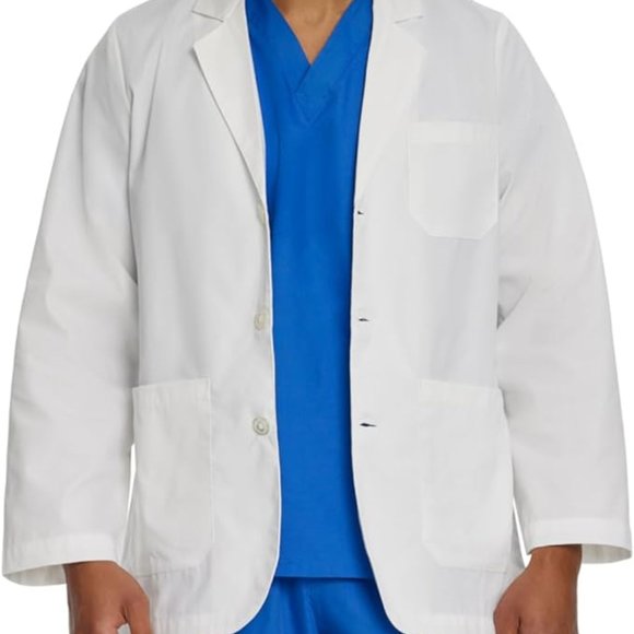 Mens Lab Coat Consultation Scrub Jacket 46 White Landau 3224 Relaxed Fit XL - Picture 8 of 11